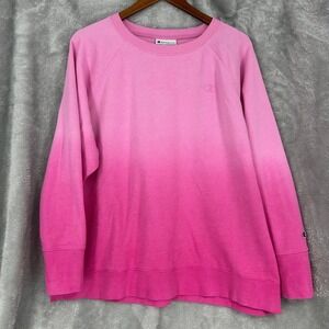 Champion Ombre Pink Crewneck Pullover Raglan Sleeve Women's Size 2X Sweatshirt